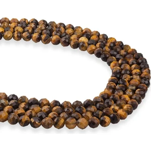 Dünya Doğal Taş 8 mm Faset Kesim Kaplan Gözü Doğal Taş Dizi