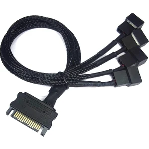 4598 Sata Power To Fan Çevirici 4 Port Y Pin Pwm Çoklayıcı Splitter Fan Kablosu