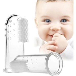 Rokko Baby Parmak Silikon Bebek 1 Adet Diş Kaşıyıcı Fırçası Diş Fırçası Özel Kabında
