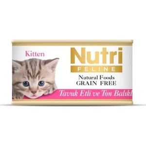 Nutri Feline Ton Balıklı ve Tavuklu Konserve Yavru Kedi Maması 32 x 85 G