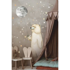 Kt Grup Moon Bear El Çizimi Duvar Stickerı