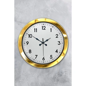 Platin Saat 36 cm Gold Metal Klasik Duvar Saati