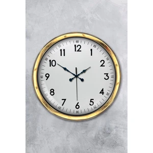 Platin Saat 40 cm Gold Metal Klasik Duvar Saati