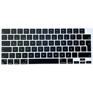 Macbook Pro 14 Inç A2442 - A2779 - A2992 - A2918  Türkçe Q Silikon Klavye Koruyucu Siyah