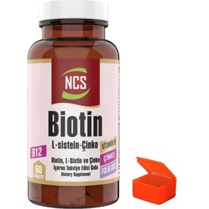 Biotin 2500 Mcg 60 Tablet L- Sistein Çinko Vitamin B12 + Hap Kutusu