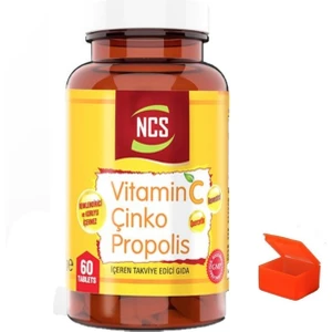 Vitamin C 1000 Mg Çinko Propolis 60 Tablets + Hap Kutusu