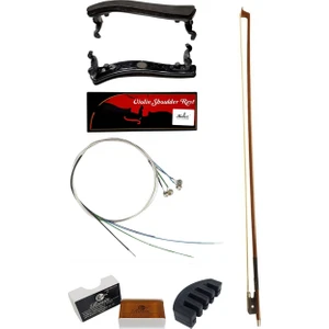 YG-44KYT Keman Yastığı Keman Yayı Keman Teli Reçine Susturucu Set (4/4 ve 3/4 Uyumlu)