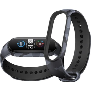 Nezih Case Xiaomi Mi Band 3 / Mi Band 4 Uyumlu Kamuflaj Desenli Silikon Kordon Gri