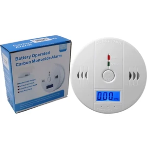 Karbonmonoksit Alarm Cihazı Co Gaz Dedektörü LCD Kablosuz Pilli 85 Db