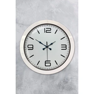 Platin Saat 36 cm Beyaz Metal Klasik Duvar Saati