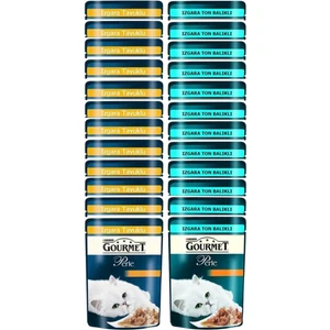 Gourmet Perle Izgara Karışık Tavuk Etli ve Ton Balıklı Yaş Mama 85 Gram 24'lü