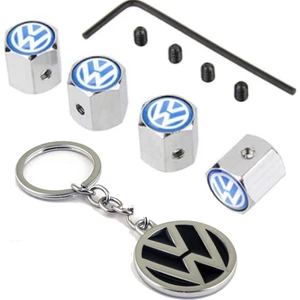 Volkswagen Mavi Logolu Sibop Kapağı Krom Alyanlı Model ve Mineli Anahtarlık