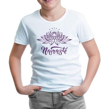 Lordd T Shirt Yoga Lotus Namaste Beyaz Cocuk Tshirt Fiyat