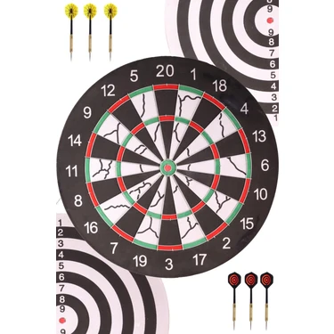 Delta Flocked Dart Seti 45 Cm (18 İnç) Büyük Boy + 6 Dart Oku (18 Gr) Hedef