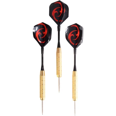 Delta 24 Gr. Dart Oku (3’lü Set) - Çelik Uç + Pirinç Gövde + Renkli Kanat - Dart Oku