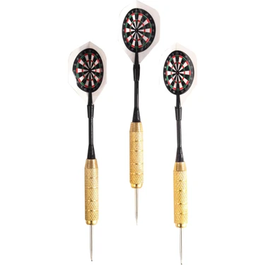 Delta 22 Gr. Dart Oku (3’lü Set) - Çelik Uç + Pirinç Gövde + Renkli Kanat - Dart Oku
