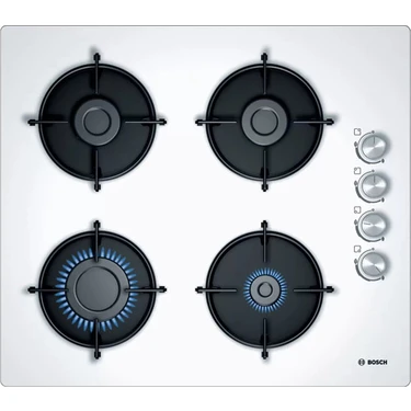 Bosch POP6C2O10L Lpg'li Beyaz Cam Ankastre