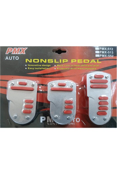 Pmx Pedal Seti Alüminyum Krom Kırmızı Çizgili Desenli KOD:CS-MP001