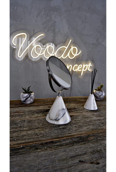 Voodo Concept Leylak Mermer Tabanlı Büyüteçli Makyaj Aynası