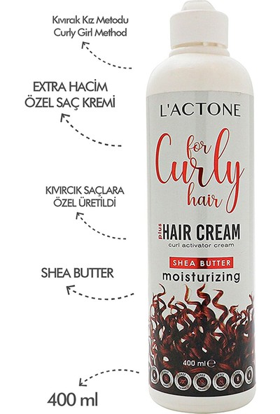 L'ACTONE Kıvırcık Saç İçin Shea Yağı Aktivatör Krem 400 ml