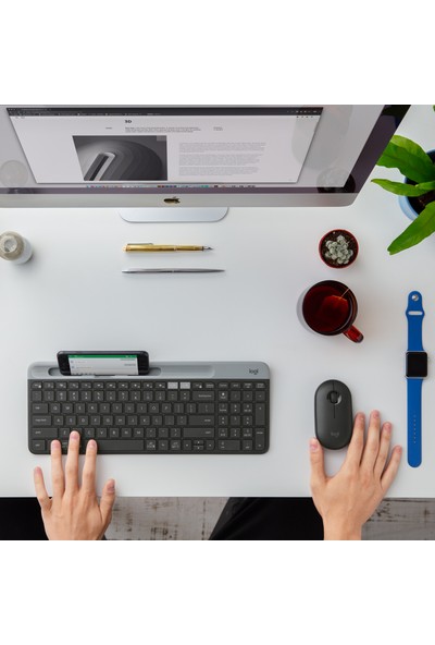 Logitech K580 Ultra Ince Çoklu Cihaz Özellikli Türkçe Bluetooth Klavye - Siyah
