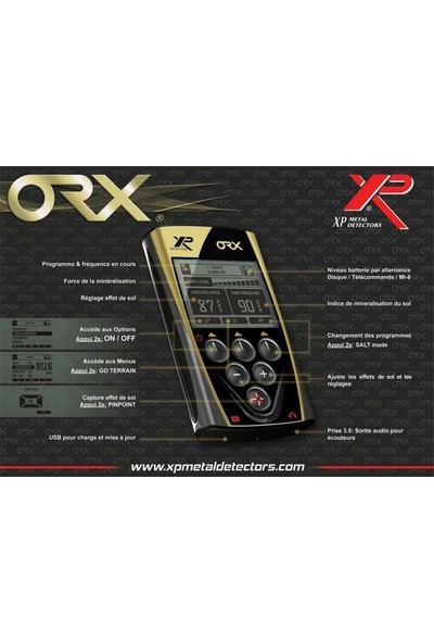 XP Orx Dedektör 22,5cm X35 Başlık ve Kumanda (Türkçe Menü)