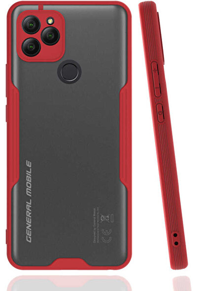 General Mobile Gm 21 Ince Kılıf Arkası Mat Kamera Korumalı Darbeye Dayanıklı Kapak Slim Case Kırmızı
