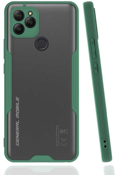 General Mobile Gm 21 Ince Kılıf Arkası Mat Kamera Korumalı Darbeye Dayanıklı Kapak Slim Case Koyu Yeşil
