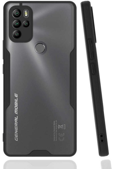 General Mobile Gm 21 Pro Ince Kılıf Arkası Mat Kamera Korumalı Darbeye Dayanıklı Kapak Slim Case Siyah