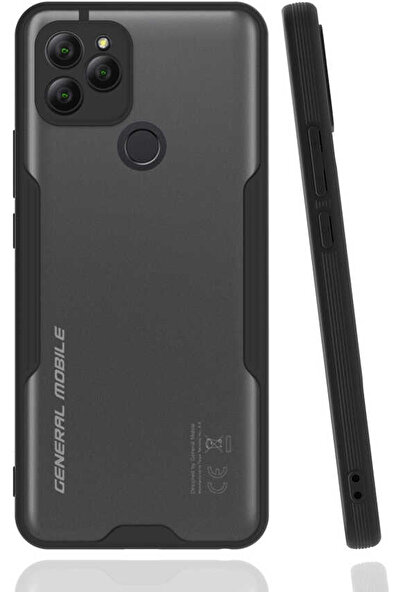 General Mobile Gm 21 Ince Kılıf Arkası Mat Kamera Korumalı Darbeye Dayanıklı Kapak Slim Case Siyah