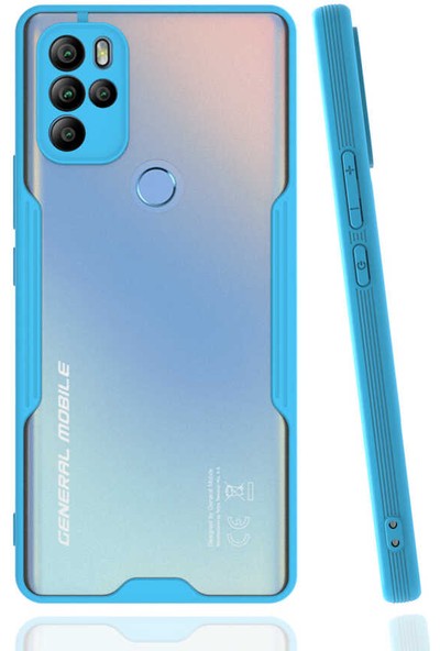 General Mobile Gm 21 Pro Ince Kılıf Arkası Mat Kamera Korumalı Darbeye Dayanıklı Kapak Slim Case Mavi