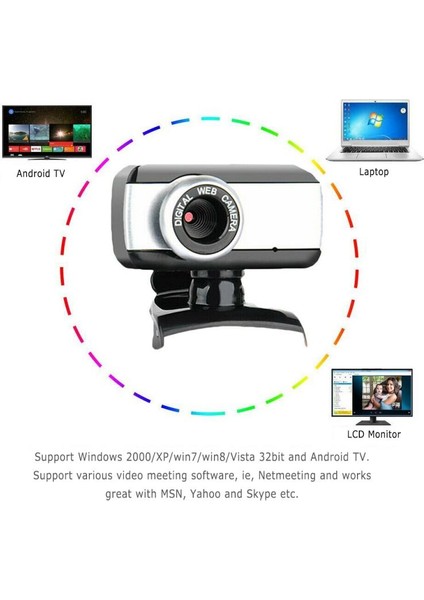 Hd Zoom Web Kamerası Mikrofonlu USB 2.0 Web Kamerası Mikrofon Web Kamerası Içın Esnek Dönebilen Tasarım Web Kamerası Masaüstü Dizüstü Bilgisayarı Içın (Yurt Dışından)