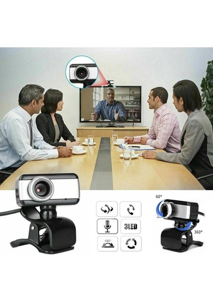 Hd Zoom Web Kamerası Mikrofonlu USB 2.0 Web Kamerası Mikrofon Web Kamerası Içın Esnek Dönebilen Tasarım Web Kamerası Masaüstü Dizüstü Bilgisayarı Içın (Yurt Dışından)