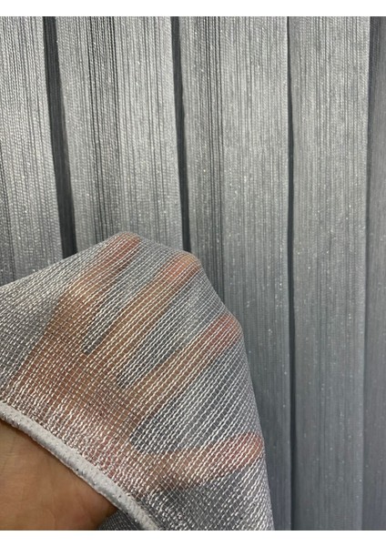 Gümüş Simli Paris Desen Tül Perde 1x3 Pileli modelleri