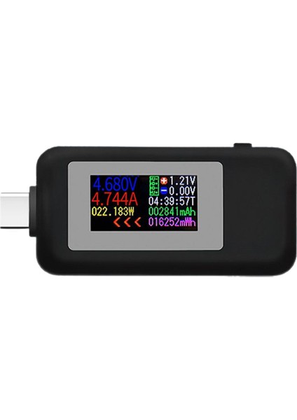 10'u 1 Arada Dc Type-C USB Test Cihazı Akım 4-30V Voltaj Ölçer - Siyah (Yurt Dışından)