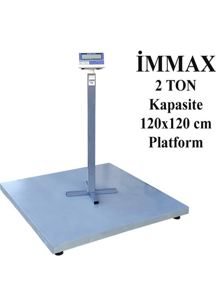 Şarjlı Özel Üretim Düz Platform Baskül 120 x 120 cm 2 Ton 500 Gram Gri