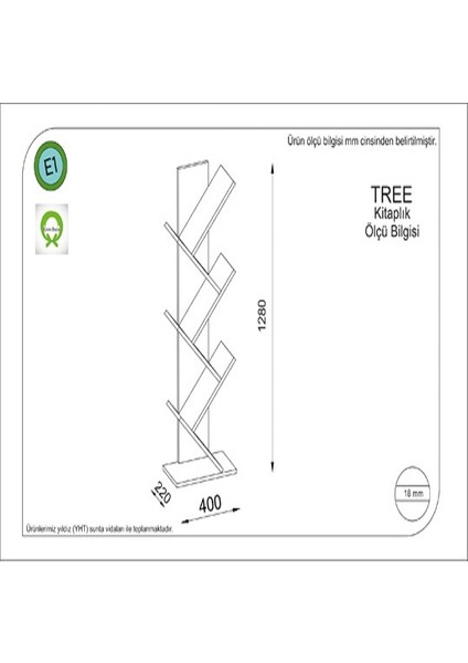 BMdekor Kitaplık Free Ceviz