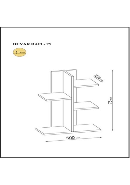 BMdekor Kitaplık Between-75 Safir Meşe