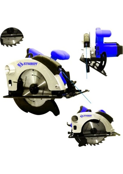 Power Tools Japon Technology 800 Watt Sjs Lazerli Metal Şanzuman Daire Testere Elmas Ağızlı + 185 mm Bıçak