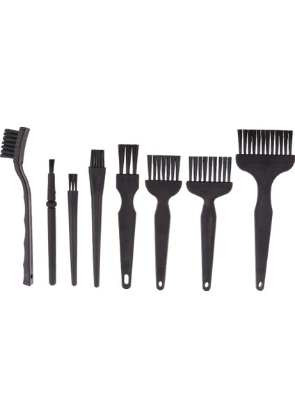 8 In 1 Plastik Küçük Taşınabilir Kolu Naylon Anti Statik Temizleme Fırçası Siyah (Yurt Dışından)