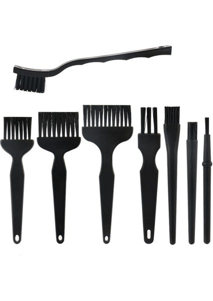8 In 1 Plastik Küçük Taşınabilir Kolu Naylon Anti Statik Temizleme Fırçası Siyah (Yurt Dışından)