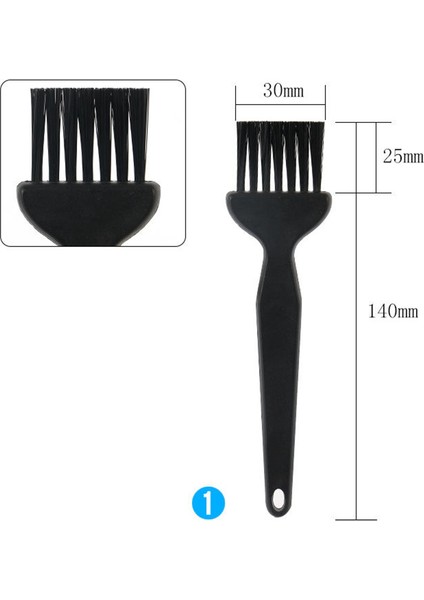 8 In 1 Plastik Küçük Taşınabilir Kolu Naylon Anti Statik Temizleme Fırçası Siyah (Yurt Dışından)