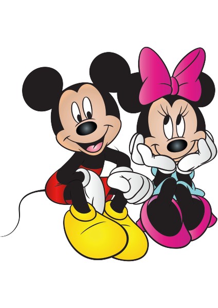 Atalya Reklam Mickey & Minie Mouse Çocuk Odası Duvar Sticker 50X50 cm