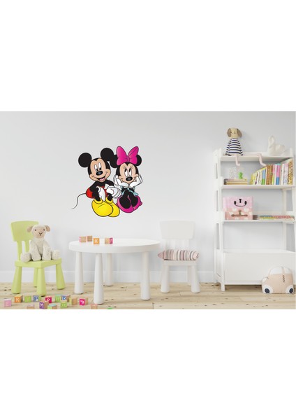 Atalya Reklam Mickey & Minie Mouse Çocuk Odası Duvar Sticker 50X50 cm