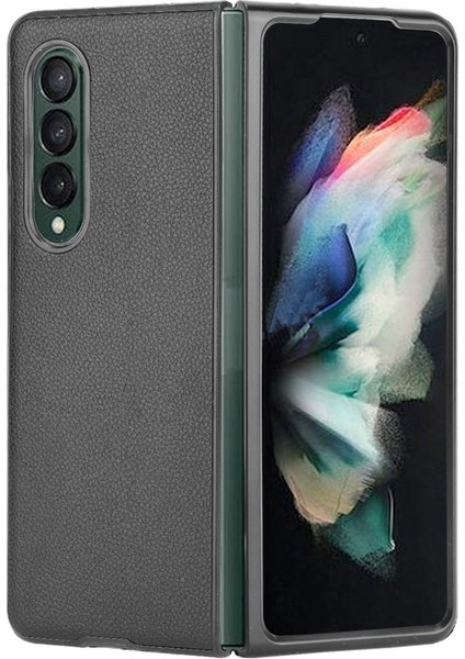 Litchi Doku Telefon Kılıfı Samsung Galaxy Z Fold3 5g Siyah (Yurt Dışından) fiyatları