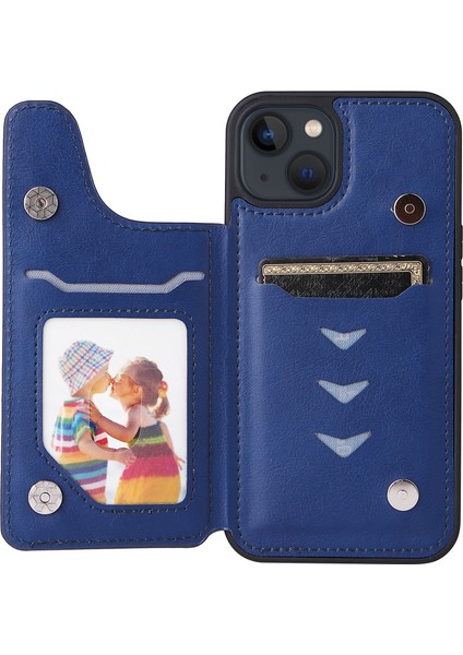 Katı Renkli Çift Toka Fermuar Durumda Apple iPhone 13 Mavi (Yurt Dışından) fırsatları