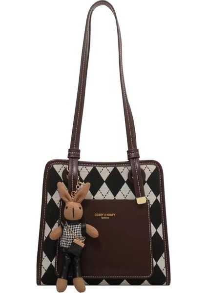 Üst Düzey Niş Büyük Kapasiteli Çanta, Vahşi Ins Modaya Uygun Tek Omuzlu Tote Çanta Kahverengi (Yurt Dışından)