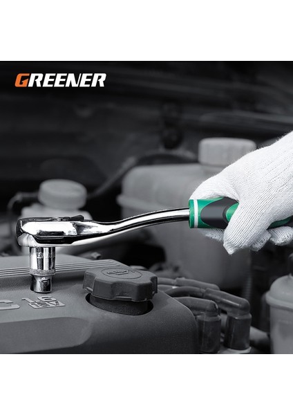 Cr-V Cırcır Anahtarı 1/4 Anahtarı Alet Seti - Gri (Yurt Dışından)