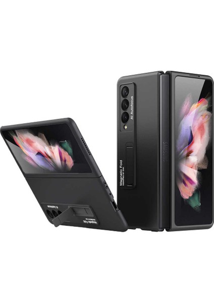 Samsung Galaxy Z Fold 3 Kılıf Standlı Z-Stand Kılıf Siyah