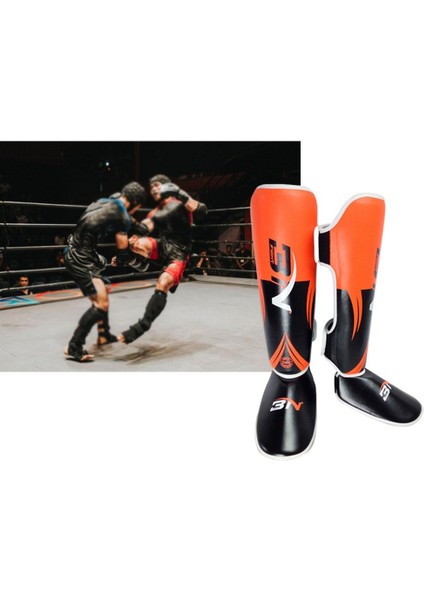 Shin Muhafızları Muay Thai Dövüş Sanatları Koruyucu Bacak Mma Kickboks Kung Fu Turuncu L Yetişkin (Yurt Dışından)